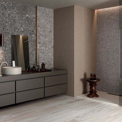 Porcelain stoneware tile - FUTURA - DESVRES - bush hammered / outdoor / bathroom