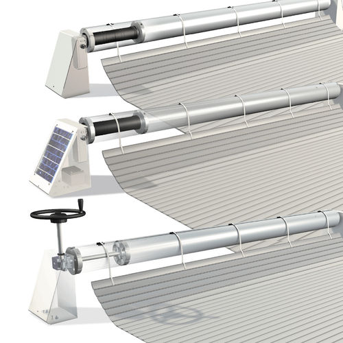 Slatted swimming pool cover - AQUADECK - PROCOPI - automatic / security / solar-powered