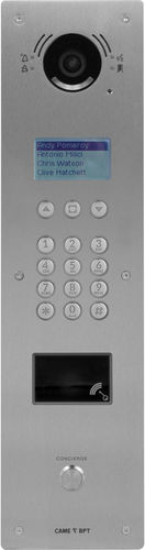 Black video door intercom - VR - CAME S.P.A - stainless steel / brass / brushed stainless steel