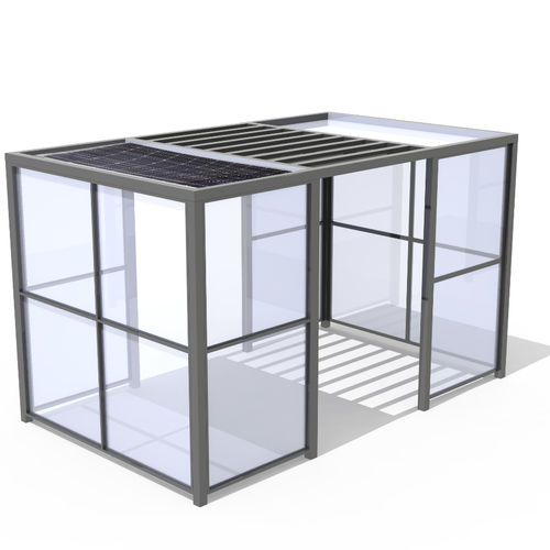 Stainless steel bus shelter - KUBIC - Aximum - composite material