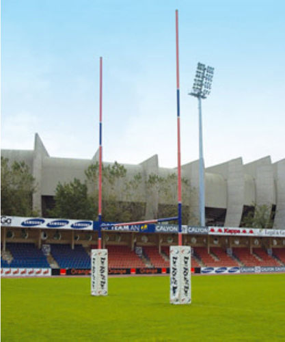 Socketed rugby post - sport France - aluminum / yellow / FFR