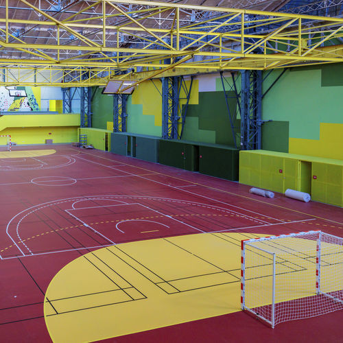 Indoor sports flooring - LUMAFLEX ENERGY OMNISPORTS COMPACT  - Tarkett Sports Indoor - wooden / vinyl / athletics