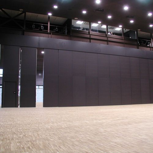 Removable partition - SILENCE - ALGAFLEX - sliding and stacking / laminate / commercial