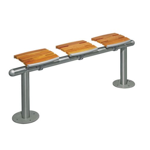 Contemporary public bench - ELLIPSON - HUSSON INTERNATIONAL - wooden / cast iron / stand-up