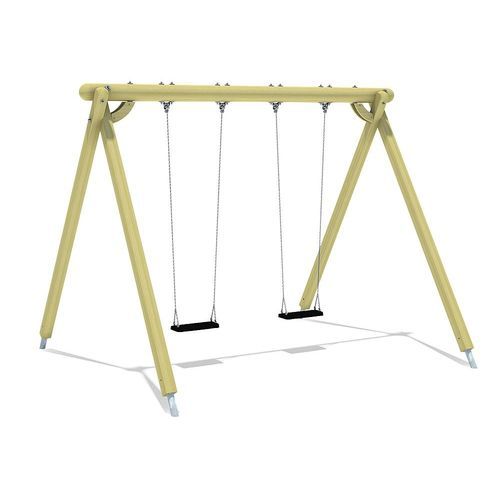 Wooden swing - ALBATROS  - eibe Produktion + Vertrieb GmbH & Co KG - double / playground / with straight sit