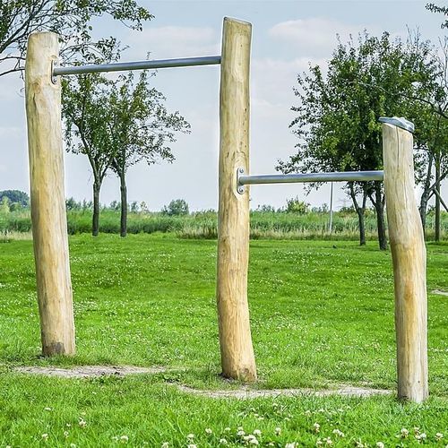Double pull-up bar - ALBIN  - eibe Produktion + Vertrieb GmbH & Co KG - stainless steel / wooden / outdoor