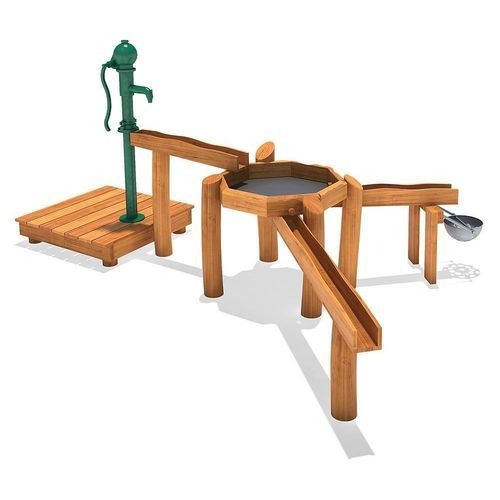 Playground water play feature - WEDA - eibe Produktion + Vertrieb GmbH & Co KG - stainless steel / wooden