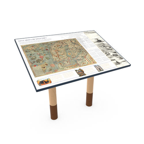 Wooden orientation table - Espar  - Empreinte signalétique - thermo-lacquered aluminum / enamaled lava stone / for public space