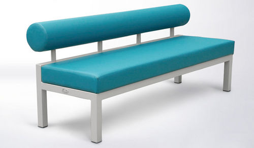 Contemporary upholstered bench - TUBE - botton & gardiner urban furniture - leather / stainless steel / for public use