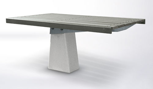 Contemporary picnic table - PBT.16.DS - botton & gardiner urban furniture - wooden / concrete / rectangular