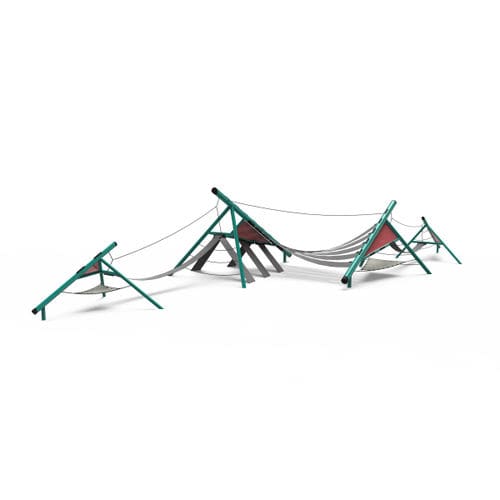 Playground climbing structure - PLAYCUBES™ : PLAYFORM 7  - PLAYWORLD - with trampoline