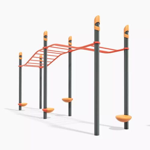 Public space playground ladder - FitCore&trade; Extreme Angled Overhead Ladder - Design 6181 - LANDSCAPE STRUCTURES - steel