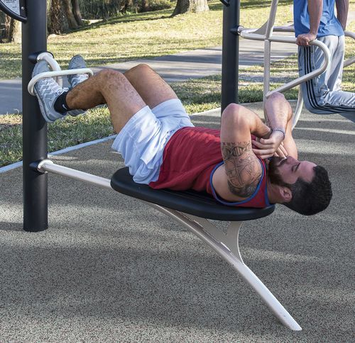 Abdominal fitness apparatus - HealthBeat® Ab Crunch/Leg Lift - Design 2274 - LANDSCAPE STRUCTURES - outdoor / for public space / commercial