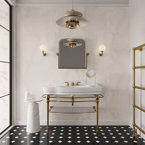 Ceramic decorative panel - ZEN WHITE - Devon&Devon - for interior / smooth / fire-retardant