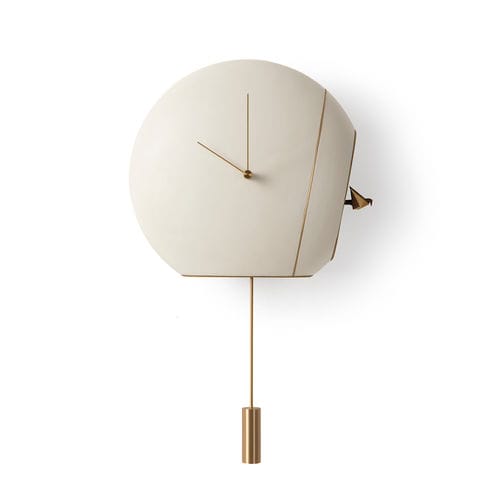 Original design clock - CUCKOO CLOCK - GIORGETTI - wall-mounted / plywood / leather
