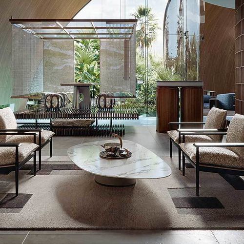 Hand-tufted carpet - CHILI - GIORGETTI - silk / wool / geometric