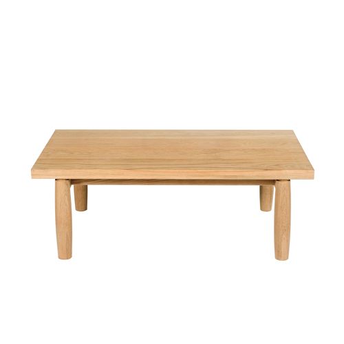 Contemporary coffee table - BATTEN - Tectona - teak / teak base / rectangular