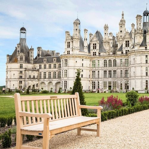 Traditional garden bench - GLENWOOD - Tectona - teak / with backrest / with armrests