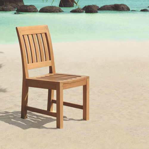 Contemporary garden chair - BAMPTON - Tectona - outdoor / walnut / 4-legged