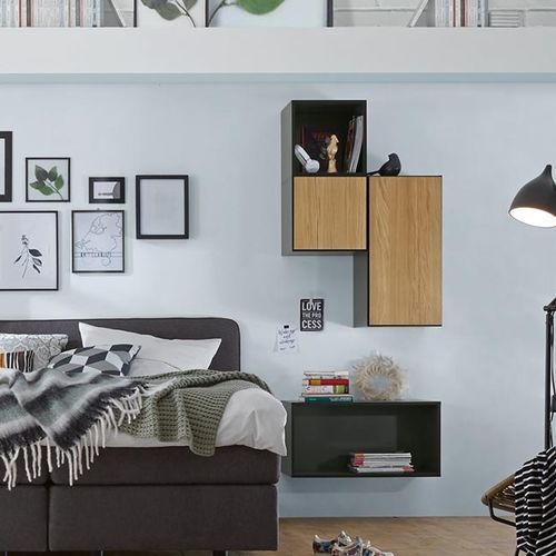 Floor storage cabinet - TO GO - hülsta - wall-mounted / contemporary / oak