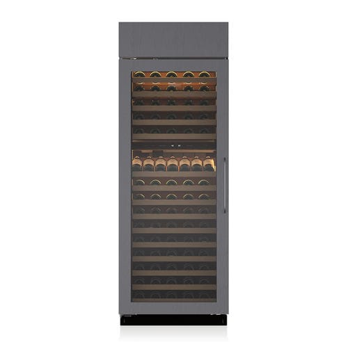 Serving wine cabinet - BW-30/O - SUB-ZERO - built-in / stainless steel / glazed