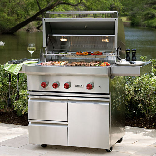 Gas barbecue OG36 SUBZERO on casters / stainless steel