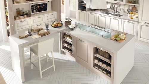 Traditional kitchen - LAURA - CUCINE LUBE - wooden / island / with handle