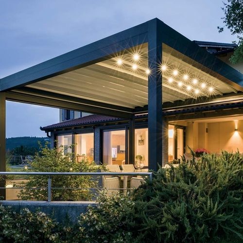 Wall-mounted pergola - ZENIT - Gibus SPA - PVC / aluminum / extruded aluminum