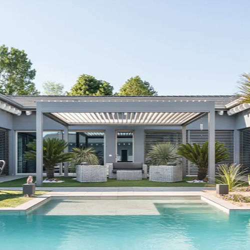 Glass conservatory - GALLIERA VENETA (PD) - ITALY - Gibus SPA - metal / fabric / motorized