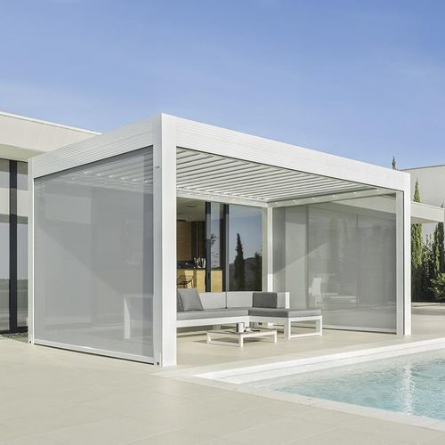 Self-supporting pergola - VARIA - Gibus SPA - wall-mounted / extruded aluminum / with mobile slats