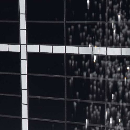 Ceramic mosaic tile - TULIPANO NERO - Appiani - textured / semi-gloss / indoor