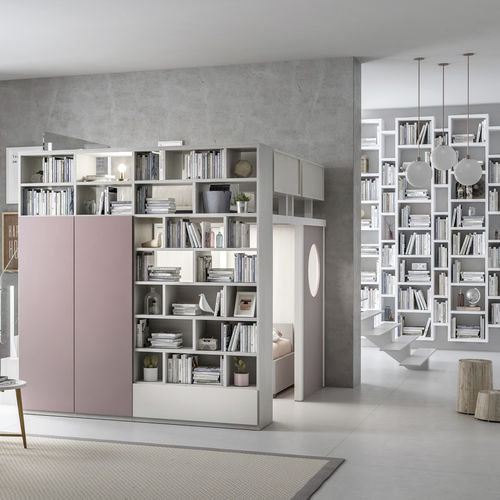 Pink children's bedroom furniture set - 302 - TUMIDEI - melamine / anodized aluminum / girl's