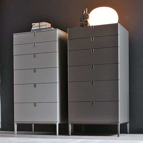 Contemporary chiffonier - Inside - ALIVAR - lacquered MDF / cast aluminum / leather