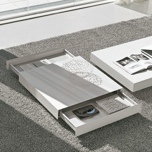 Contemporary coffee table - Bench - ALIVAR - oak / lacquered MDF / oak base
