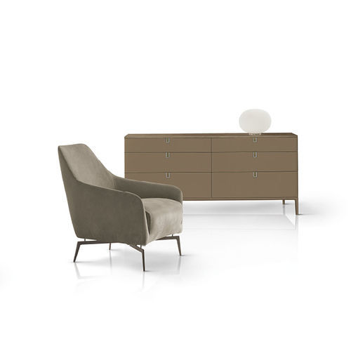 Contemporary chest of drawers - Inside - ALIVAR - lacquered MDF / leather / cast aluminum
