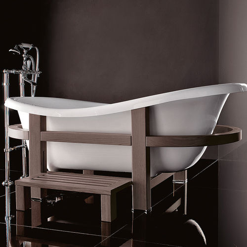 Oval bathtub - EPOCA ONE TOP - GRUPPO TREESSE - with legs / wooden / acrylic