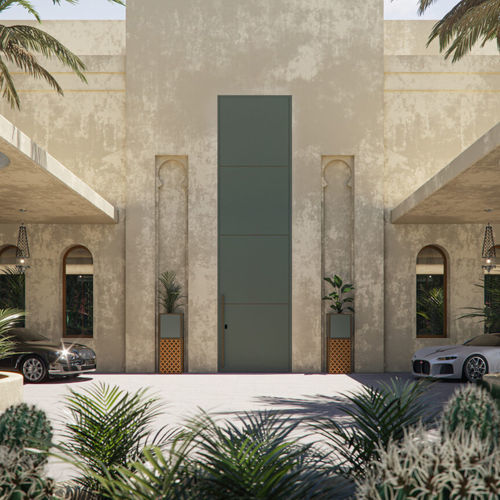 Entry door - COLOSSO - LINVISIBILE - aluminum / pivoting / contemporary