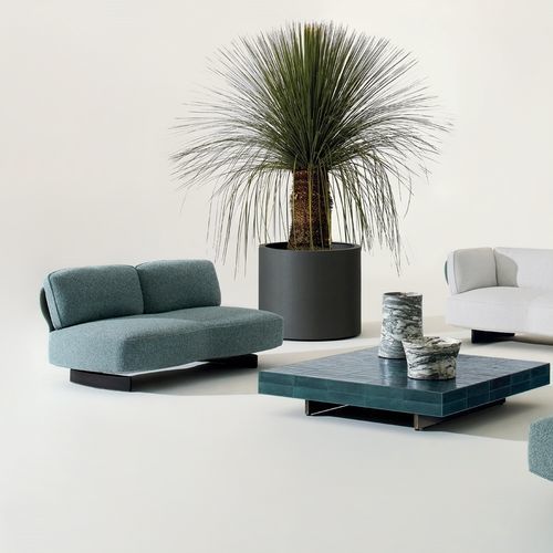 Modular sofa - SAKI  - Minotti - organic design / outdoor / cast aluminum