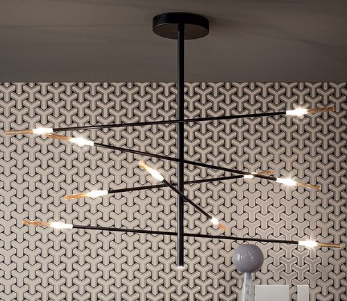 Pendant lamp - CROSSROAD - BONALDO - painted metal / glass / contemporary