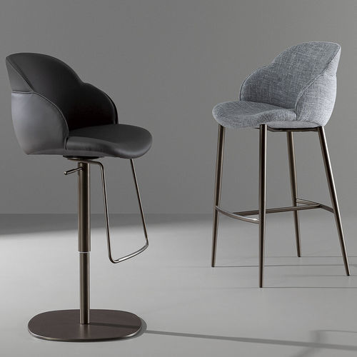 Contemporary bar chair - My way too - BONALDO - indoor / leather / fabric