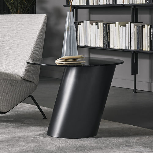 Contemporary side table - Pisa - BONALDO - glass / ceramic / marble