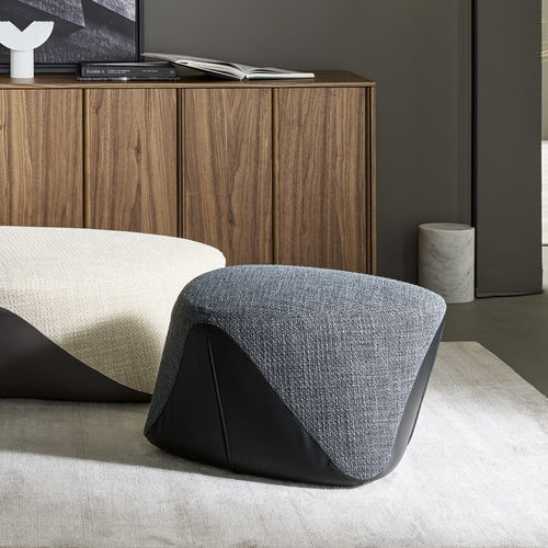 Contemporary pouf - Seki - BONALDO - leather / fabric / triangular