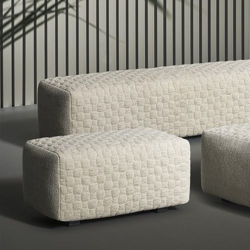 Contemporary pouf - Intrecci - BONALDO - fabric / leather / square