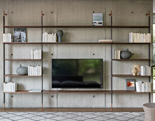 Modular bookcase - Roll - BONALDO - wall-mounted / contemporary / for office