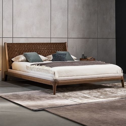 Double bed - Honeymoon - BONALDO - contemporary / upholstered / with leather headboard