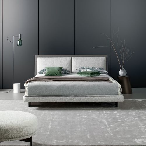 Double bed - Tara - BONALDO - contemporary / upholstered / with leather headboard