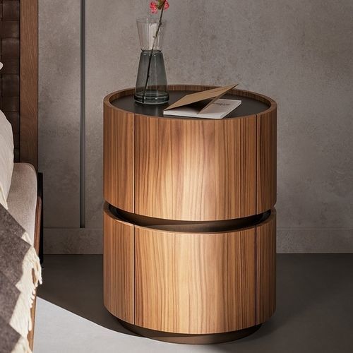 Contemporary bedside table - Moneypenny - BONALDO - oak / walnut / wood veneer