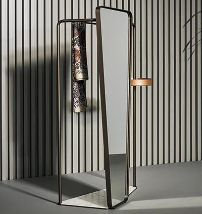 Floor-mounted valet stand - Camillo - BONALDO - painted metal / ceramic / contemporary