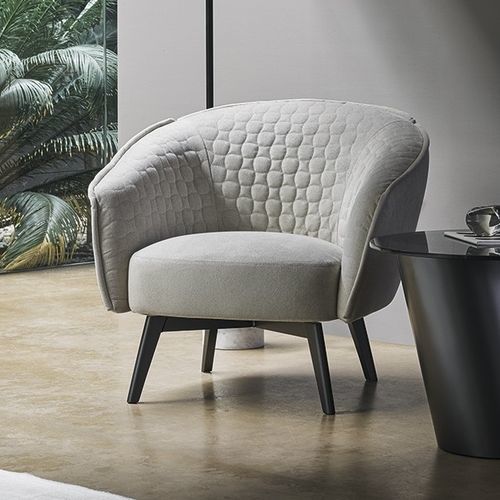 Contemporary armchair - Bruno - BONALDO - leather / fabric / with washable removable cover