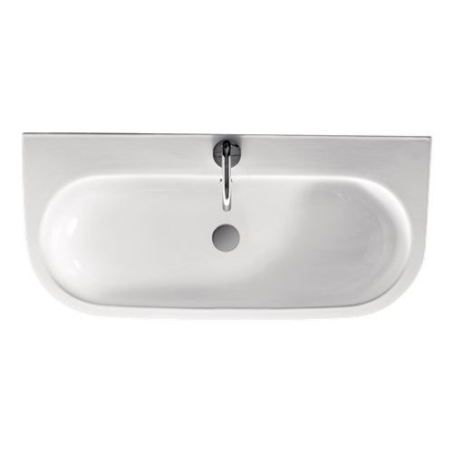 Wall-mounted washbasin - 3151 - Kerasan - ceramic / with adjustable mirror / oval